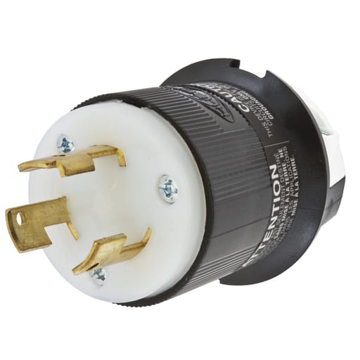Hubbell Wiring Device - Hubbell HBL3331C 30 Amp 125/250 Volt 3-Pole 3-Wire Non-NEMA Black Nylon Locking Plug