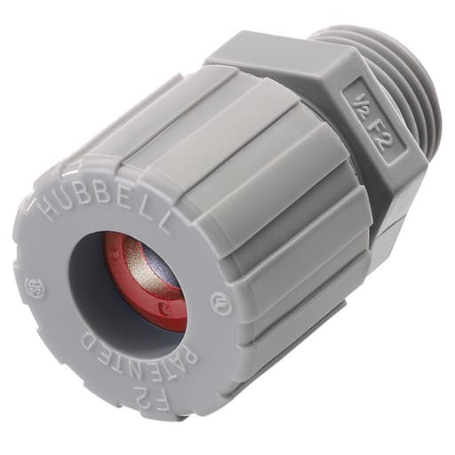 Hubbell Wiring Device - Hubbell / Kellems SHC-1021-CR 1/2" x .19"-.25" Straight Male Cord Connector - Nylon