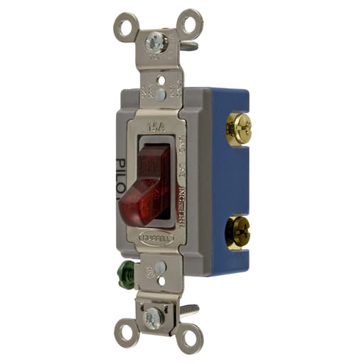 Hubbell Wiring Device - Hubbell HBL1203PL 15 Amp 120/277 VAC 3-Way Red Toggle Switch