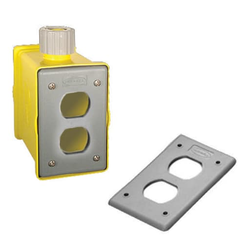 Hubbell Wiring Device - Hubbell HBLPOB1D Yellow Heavy Duty Portable Outlet Box
