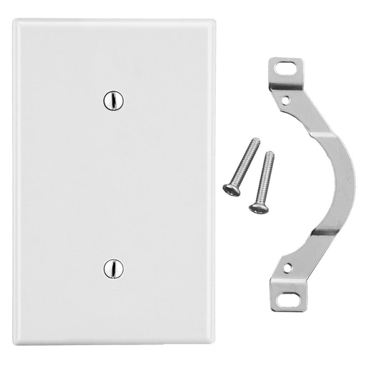 Hubbell Wiring Device - Hubbell Wiring Devices P14W 1-Gang White Nylon Standard 1-Blank Strap Mount Wallplate