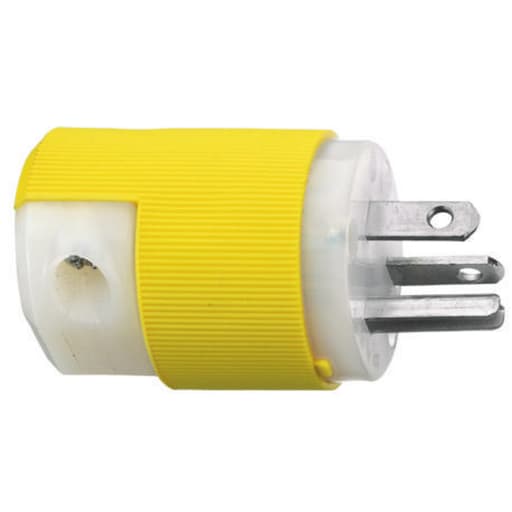 Hubbell Wiring Device - Hubbell HBL53CM66C 20 Amp 125 Volt 2-Pole 3-Wire NEMA 5-20P Yellow Nylon Straight Blade Plug