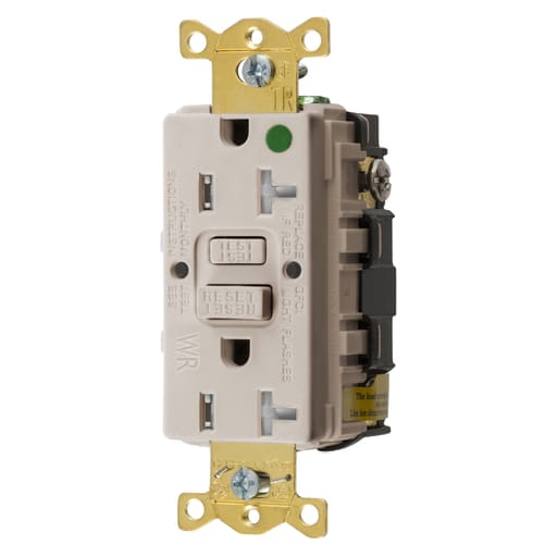 Hubbell Wiring Device - Hubbell GFTWRST83LA20A COMM HG SELF TEST TRWR GFR LT ALMOND