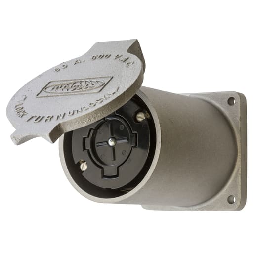 Hubbell Wiring Device - Hubbell HBL26420 60 Amp 600 Volt 3-Pole 4-Wire Locking Receptacle