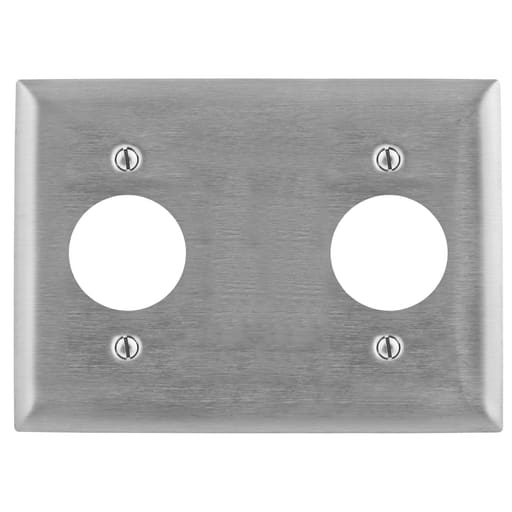 Hubbell Wiring Device - Hubbell SS320 WALLPLATE, 3-G, 1.60"/BLNK/1.60", SS