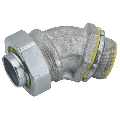 Raco Manufacturing - Raco 3564 1" 45 Degree Liquidtight Connector, Insulated, Malleable Iron