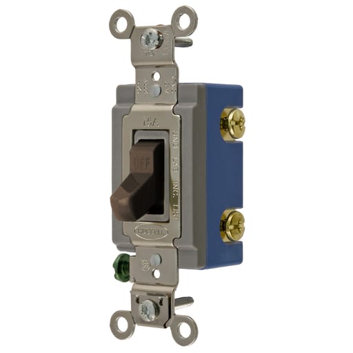 Hubbell Wiring Device - Hubbell HBL1201 15A 120/277V SP Brown Toggle Switch. Extra Heavy Duty Industrial Series