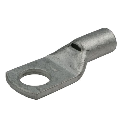 Burndy - Burndy YAV27L Copper Compression Lug, Ring Tongue, 1 Hole w/ Inspection Hole, AN-3/0 Flex, 3/8" Stud, Short Barrel, Tin Plated