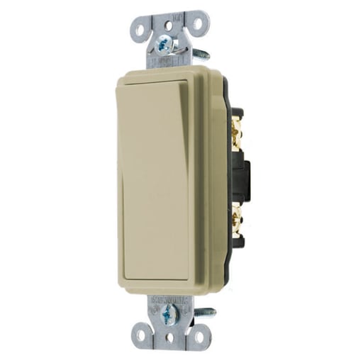Hubbell Wiring Device - Hubbell DS120I 20 Amp 120/277 VAC 1-Pole Ivory Rocker Switch