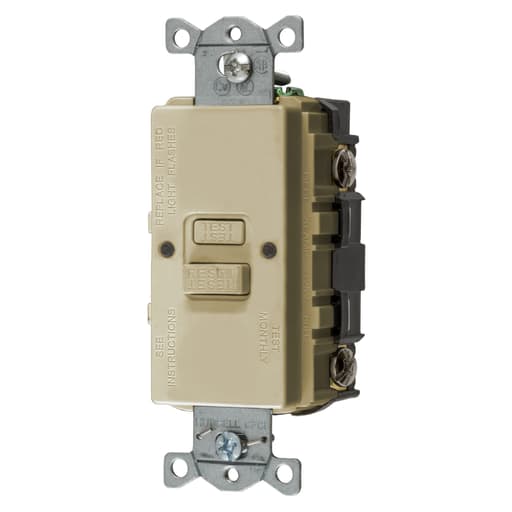 Hubbell Wiring Device - Hubbell GFBFST20I20A COM SELF TEST FACELESS GFR IVORY