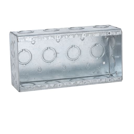 Raco Manufacturing - Raco 693 4-Gang Masonry Box, Nongangable, 2-1/2" Deep, Sixteen Concentric KO?..s