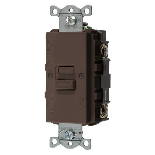 Hubbell Wiring Device - Hubbell GFBFST2020A COM SELF TEST FACELESS GFR BROWN
