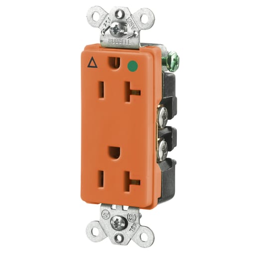 Hubbell Wiring Device - Hubbell IG2182 STYLE HG DUP Receptacle, 20A 125V, 5-20R, OR