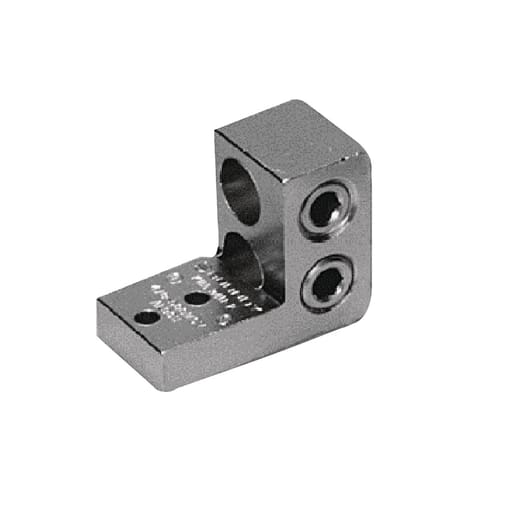 Burndy - Burndy K11A34U2 Aluminum Universal Terminal, 2 Hole, Two: 4/0 AWG (Str)-500 kcmil, 1/4" Stud, 69" Stud Hole Spacing, 2 Screws, Al/Cu Rated, Tin Plated