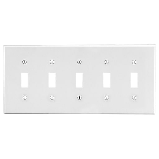 Hubbell Wiring Device - HWDK P5W WALLPLATE, 5-G, 5) TOG, WH