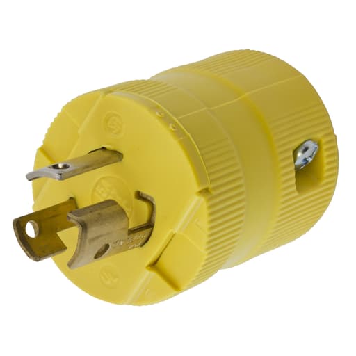 Hubbell Wiring Device - Hubbell HBL4723VY 15 Amp 125 Volt NEMA L5-15P Yellow Nylon Locking Plug