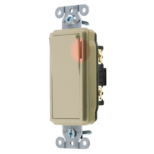 Hubbell Wiring Device - Hubbell DS120PLI SWITCH, DECO SER, SP, 20A 120/277V, PLI