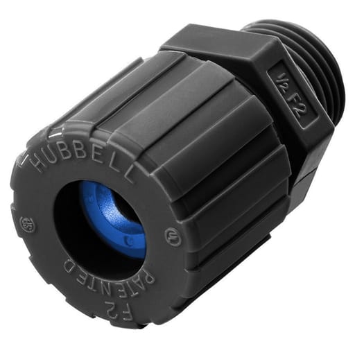 Hubbell Wiring Device - Hubbell SHC2012CRCORDCON, STR ML, .38-.44", 3/8", NYL, BK