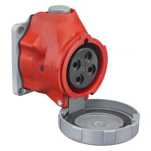 Hubbell Wiring Device - Hubbell HBLS460R7W IEC Pin & Sleeve Receptacle, Switched, 60A 3Pole 4Wire Grounding, NEMA-4X/IP69k
