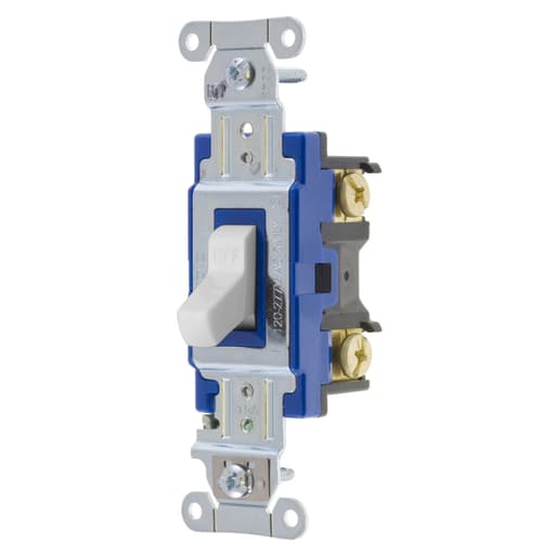 Hubbell Wiring Device - Hubbell 1201W SWITCH, HUBPRO, 1-POLE, 15A 120/277V, WH