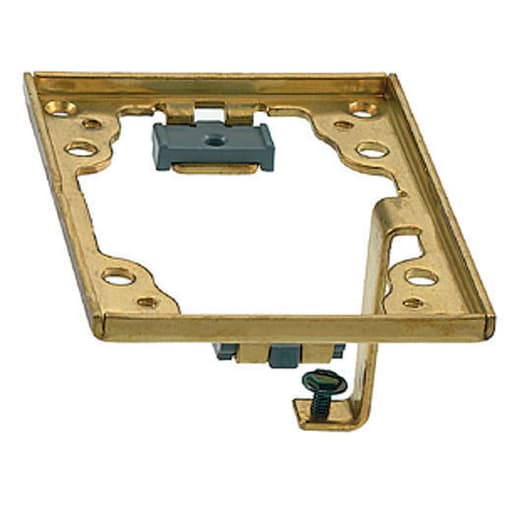 Hubbell Wiring Device - Hubbell S5017G 4.36 x 3.2 Inch Brass Rectangular Adapter Frame with Grounding Lug