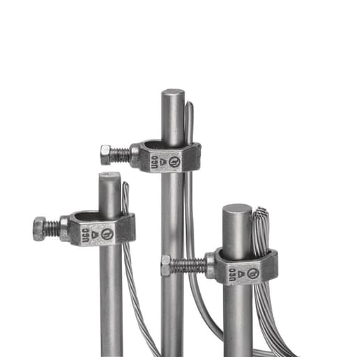 Burndy - Burndy GCRT1/0 Mechanical Ground Connector, Cable to Rod or Rebar, 10AWG to 1/0 AWG conductor, 1/2 IN-3/4" Ground Rod, and #3-#5 Rebar