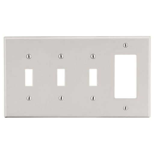 Hubbell Wiring Device - HPW P326LA WALLPLATE, 4-G, 3) TOG 1