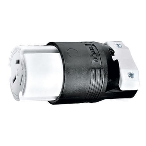 Hubbell Wiring Device - Hubbell HBL7515C 50 Amp 125/250 Volt 3-Pole 3-Wire NEMA 10-50R Black Straight Blade Connector