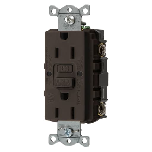Hubbell Wiring Device - Hubbell GFWRST1515A COMM SELF TEST WR GFR BROWN