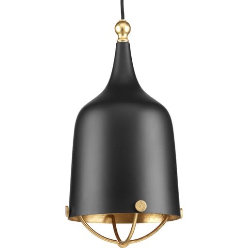 Progress Lighting - Progress P500033-031 Era Collection One-Light Matte Black and Gold Global Pendant Light