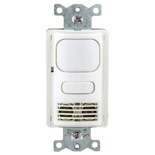 Hubbell Wiring Device - Hubbell AD2000W1 120/277 Volt 1000 Square Foot White Ultrasonic and Passive Infrared Wall Switch