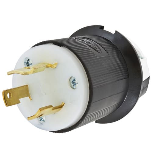 Hubbell Wiring Device - Hubbell HBL2651 30 Amp 600 Volt 2-Pole 3-Wire NEMA L9-30P Black and White Locking Plug