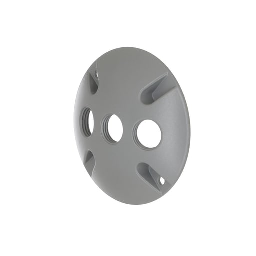 Raco Manufacturing - Raco 5197-0 Gray Weatherproof Cluster Cover, 4" Round, (3) 1/2" Outlets