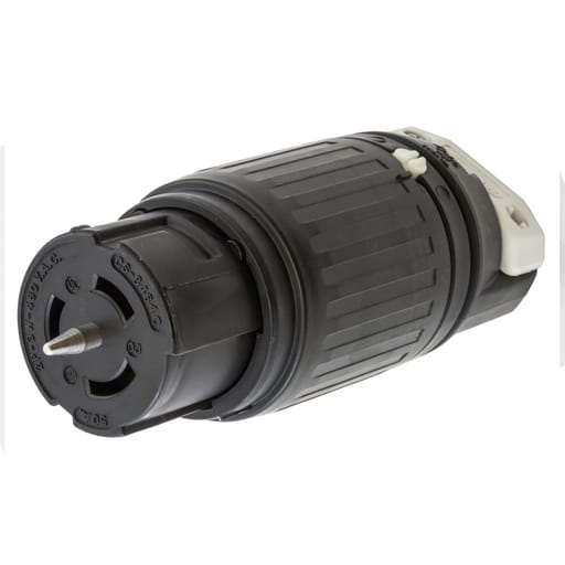 Hubbell Wiring Device - Hubbell CS8464C 50 Amp 480 Volt 2-Pole 3-Wire Black and White Locking Connector Body