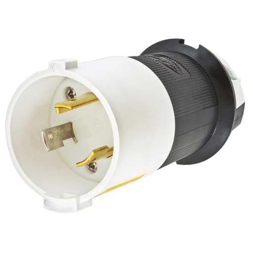 Hubbell Wiring Device - Hubbell HBL2611S Locking S/SHRD Plug, 30A 125V, L5-30P, B/W