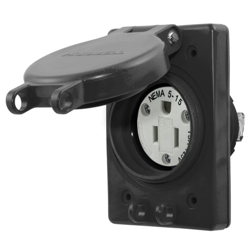 Hubbell Wiring Device - HWDK HBL60W47BK WATERTIGHT RECEP AS
