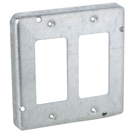 Raco Manufacturing - Raco 857 4-11/16" Square Exposed Work Cover, (2) GFCI Devices, Steel