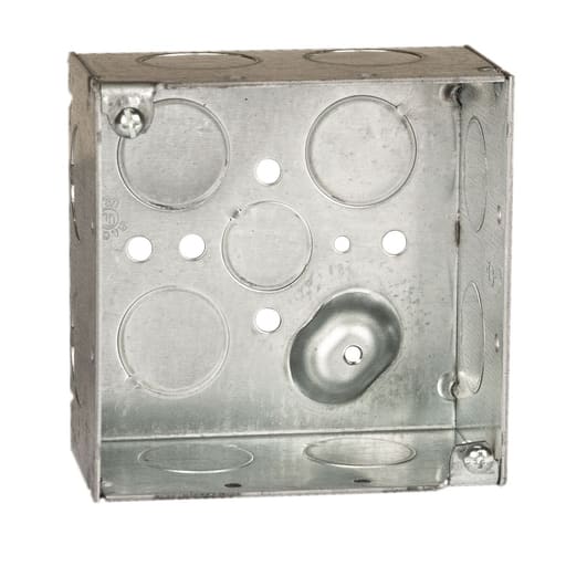 Raco Manufacturing - Raco 231 4" Steel Square Box, 2-1/8" Deep, 3/4" Knockouts, Welded
