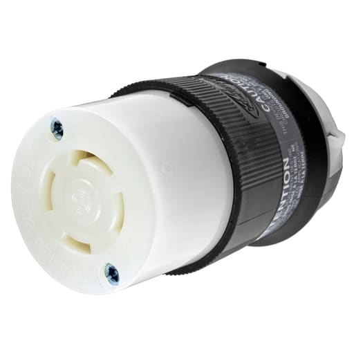 Hubbell Wiring Device - Hubbell HBL2753 30 Amp 120/208 VAC 4-Pole 4-Wire NEMA L18-30R Black and White Locking Connector Body