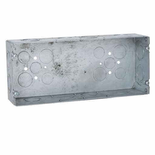 Raco Manufacturing - Raco 943 4-Gang Box, Welded, 2-1/2" Deep, Eight 3/4" & 1" Concentric KO's, Six 1/2" KO's, and Eight 3/4" KO's
