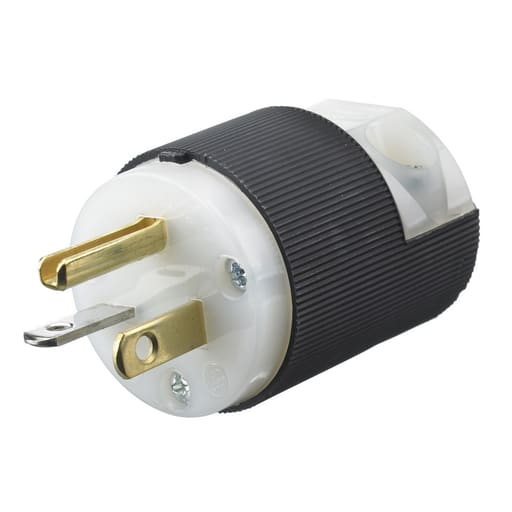 Hubbell Wiring Device - Hubbell HBL5366-C 20A 125V INSULGRIP Black Nylon Plug, Straight