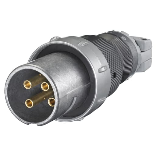 Hubbell Wiring Device - Hubbell HBL460PS2W Pin & Sleeve Male Mating Plug, 60A 3P4W, 600/250V Max AC/DC, NEMA 4X