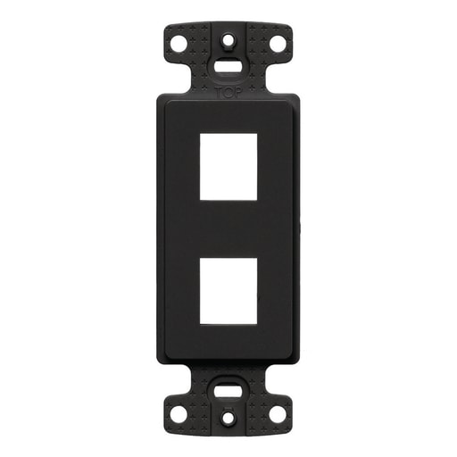 Hubbell Wiring Device - Hubbell NS612BK 1-Gang Black Thermoplastic 2-Port Data Communication Face Plate