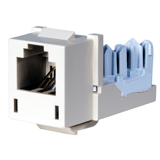 Hubbell Wiring Device - Hubbell HXJUOW 6-Position Office White USOC Modular Keystone Jack