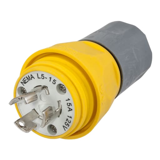 Hubbell Wiring Device - Hubbell HBL24W47A Plug, w/TIGHT, L5-15P, 15A, 125V