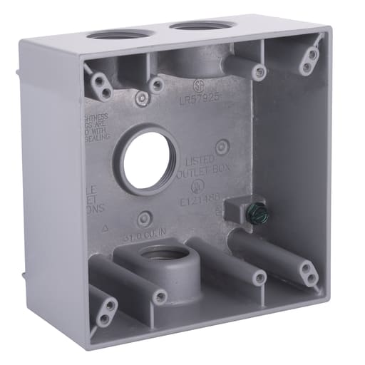 Raco Manufacturing - Raco 5343-0 Two Gang Weatherproof Box, (4) 3/4" Outlets