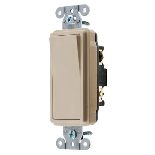 Hubbell Wiring Device - Hubbell DS320AL SWITCH, DECO SER, 3W, 20A 120/277V, AL
