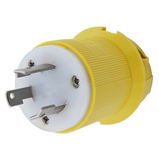Hubbell Wiring Device - Hubbell HBL26CM11 30A 125V Twist-Lock INSULGRIP Yellow Nylon Plug - Corrosion Resistant