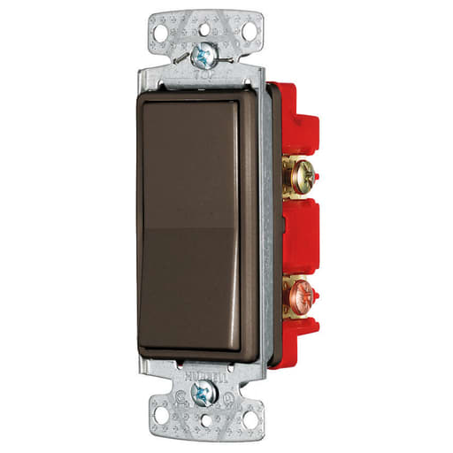 Hubbell Wiring Device - Hubbell RSD415 RESI ROCKER SW, 4W, 15A 120/277V, BR
