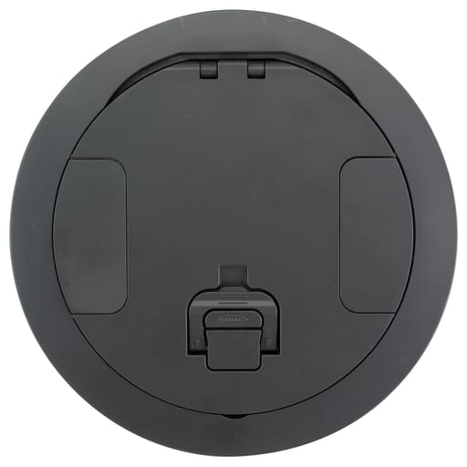 Hubbell Wiring Device - Hubbell CFBS1R8CVRBLK 8 Inch Round Recessed Furniture Feed Black Floor Box Cover